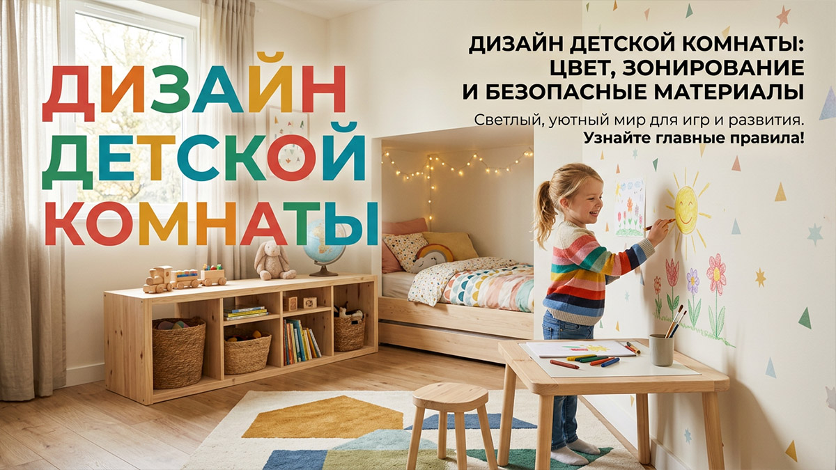 Дизайн детской комнаты: цвет, зонирование и безопасные материалы