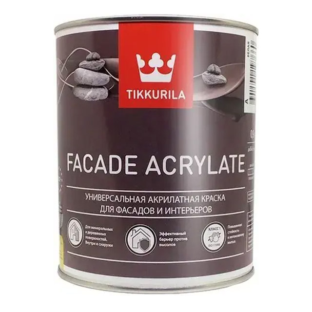 Краска фасадная Facade Acrylate A гл/мат 0,9л
