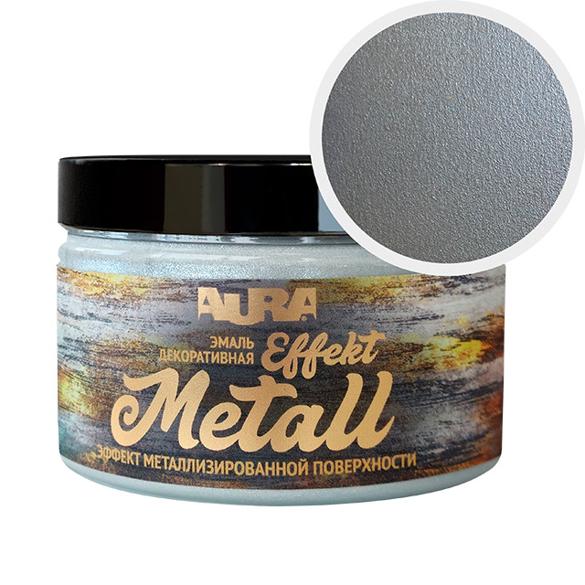 Эмаль "AURA Effekt Metall" серебро 0,25 кг