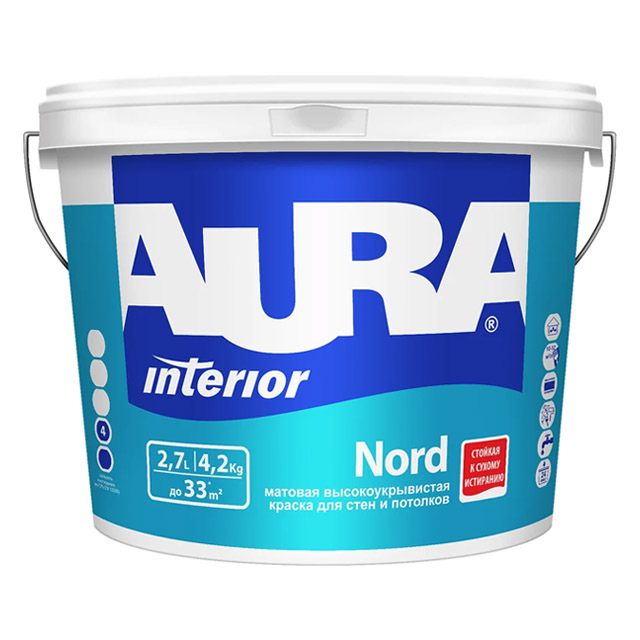 Краска "AURA Nord" 2,7л